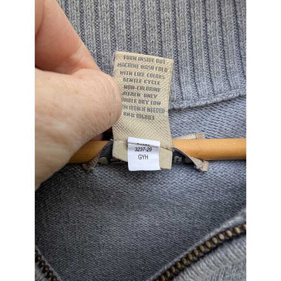 Duluth Trading Mens Strongarm 1/4 Zip Mock Neck Sweater Gray XL Casual Preppy - Picture 6 of 7